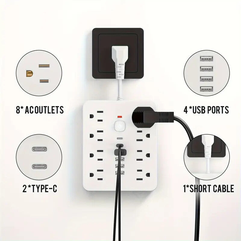 American Standard 14-in-1 Multi-functional Power Strip Household