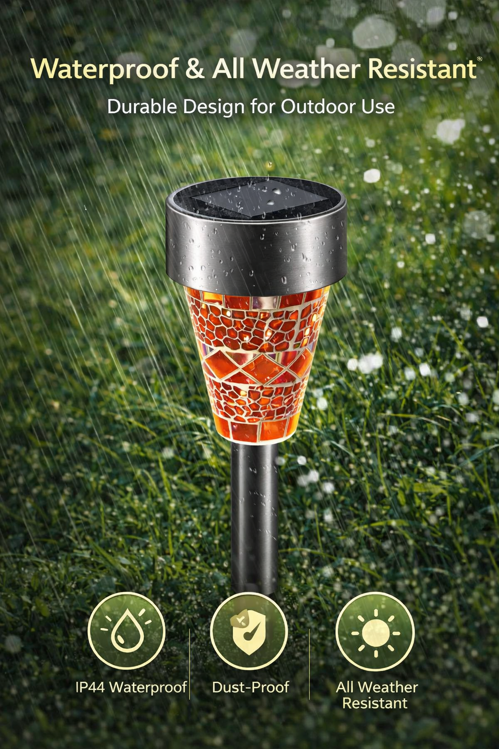 6Packs Solar Garden Lights Outdoor Solar Pathway Lights IP44 Water Resistant Landscape Lights