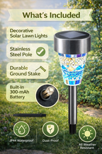 6Packs Solar Garden Lights Outdoor Solar Pathway Lights IP44 Water Resistant Landscape Lights