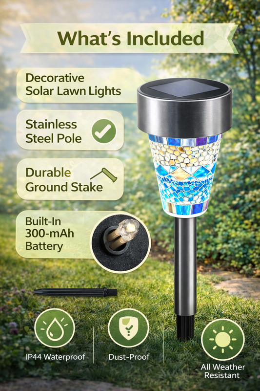 6Packs Solar Garden Lights Outdoor Solar Pathway Lights IP44 Water Resistant Landscape Lights