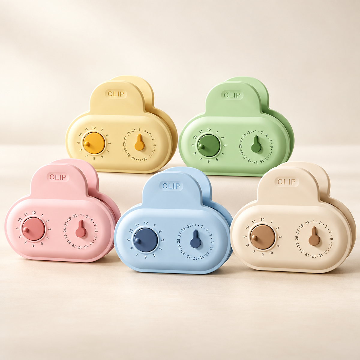 Reusable Freshness Date Clips – 5 Pack Food Bag Sealing Clips with Month & Date Tracker