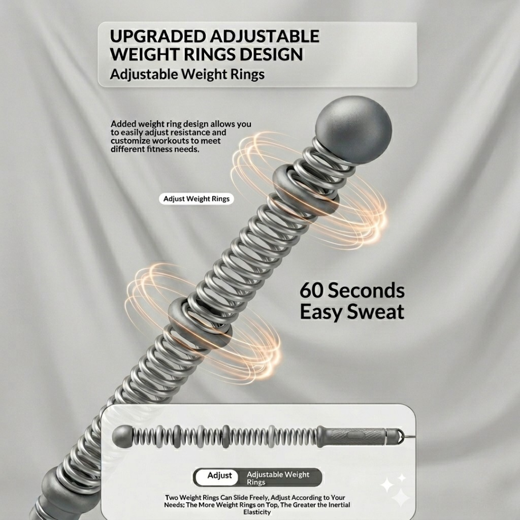 Cordless Battle Rope Trainer – Home HIIT Workout Equipment for Full Body Cardio, Arm & Core Strength | No Gym Needed