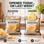 Reusable Freshness Date Clips – 5 Pack Food Bag Sealing Clips with Month & Date Tracker