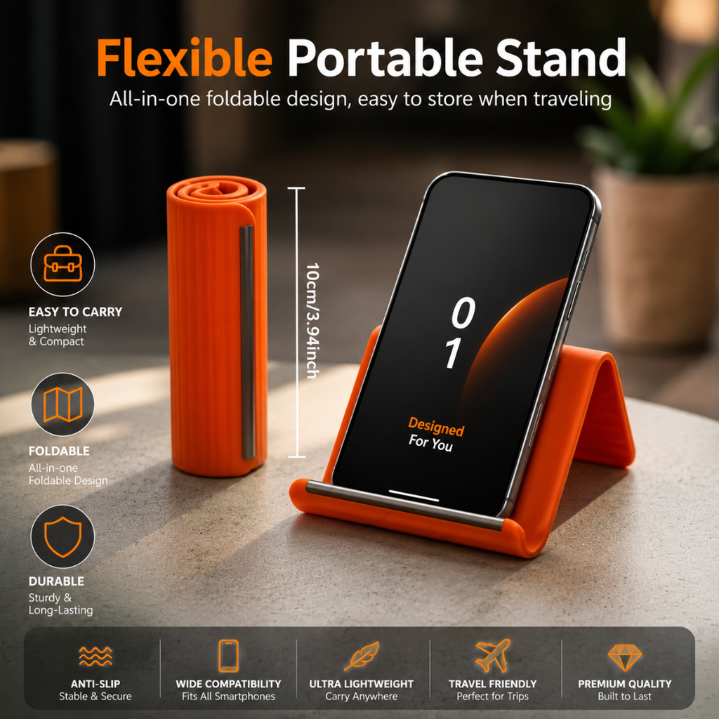 Flexible Silicone Phone Stand | Adjustable Hands-Free Mobile Holder
