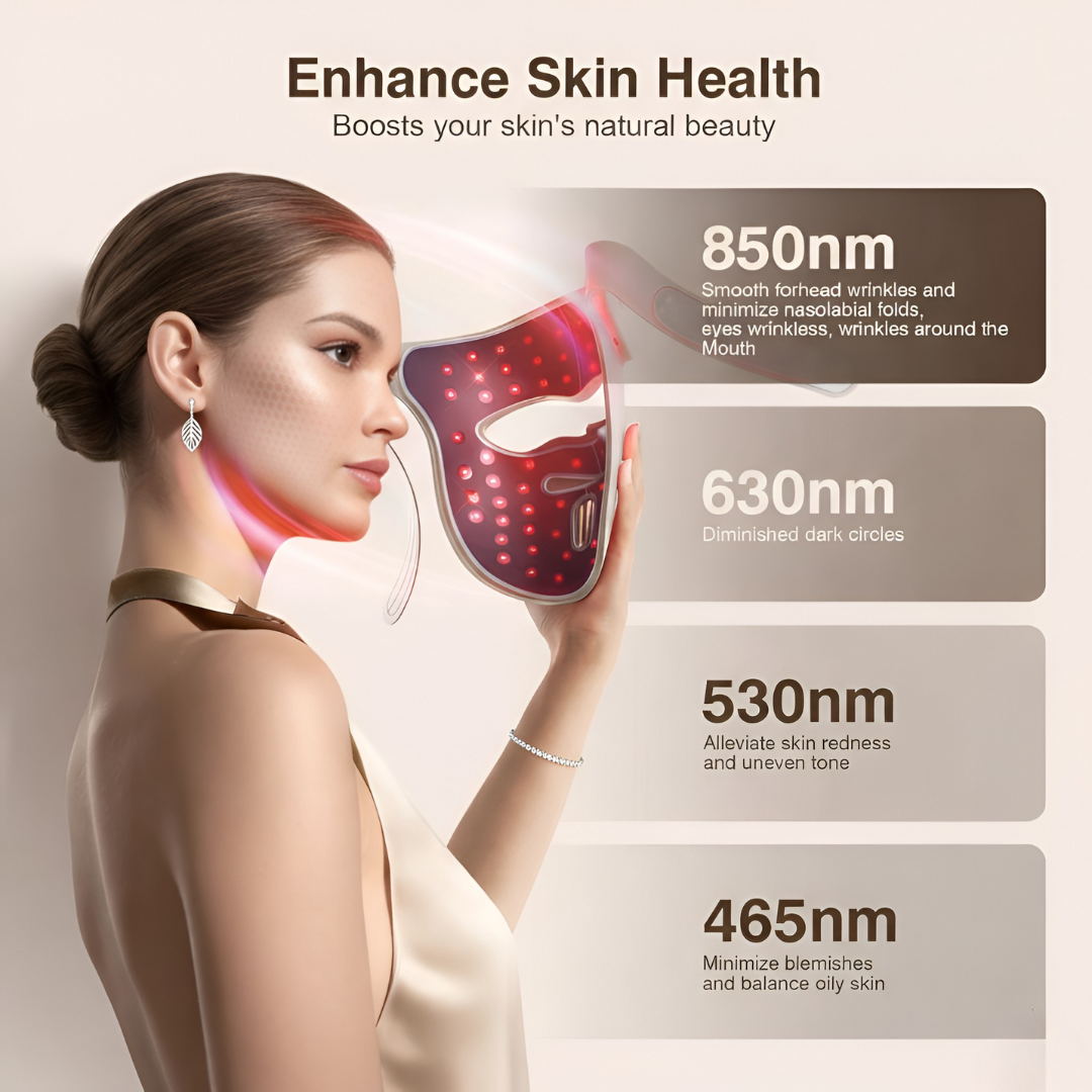 Red Light Therapy Face Mask – 3D Wireless LED Light Therapy Mask (8 Colors) for Anti-Aging, Acne & Wrinkle Reduction