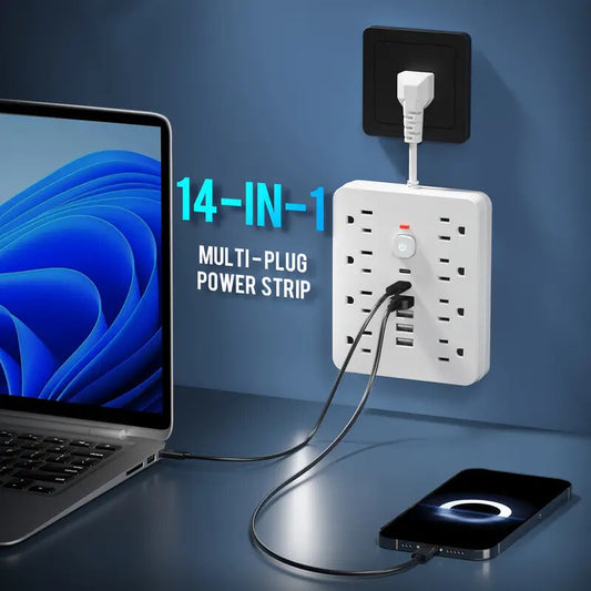 American Standard 14-in-1 Multi-functional Power Strip Household