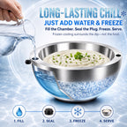 Stainless Steel Dip Chiller Bowl – Insulated Serving Bowl for Salsa, Dips, Salads & Parties
