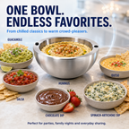 Stainless Steel Dip Chiller Bowl – Insulated Serving Bowl for Salsa, Dips, Salads & Parties
