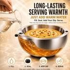 Stainless Steel Dip Chiller Bowl – Insulated Serving Bowl for Salsa, Dips, Salads & Parties